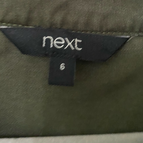 NEXT Olive Green Faux Wrap Blouse with Floral Embroidery - Picture 5 of 8